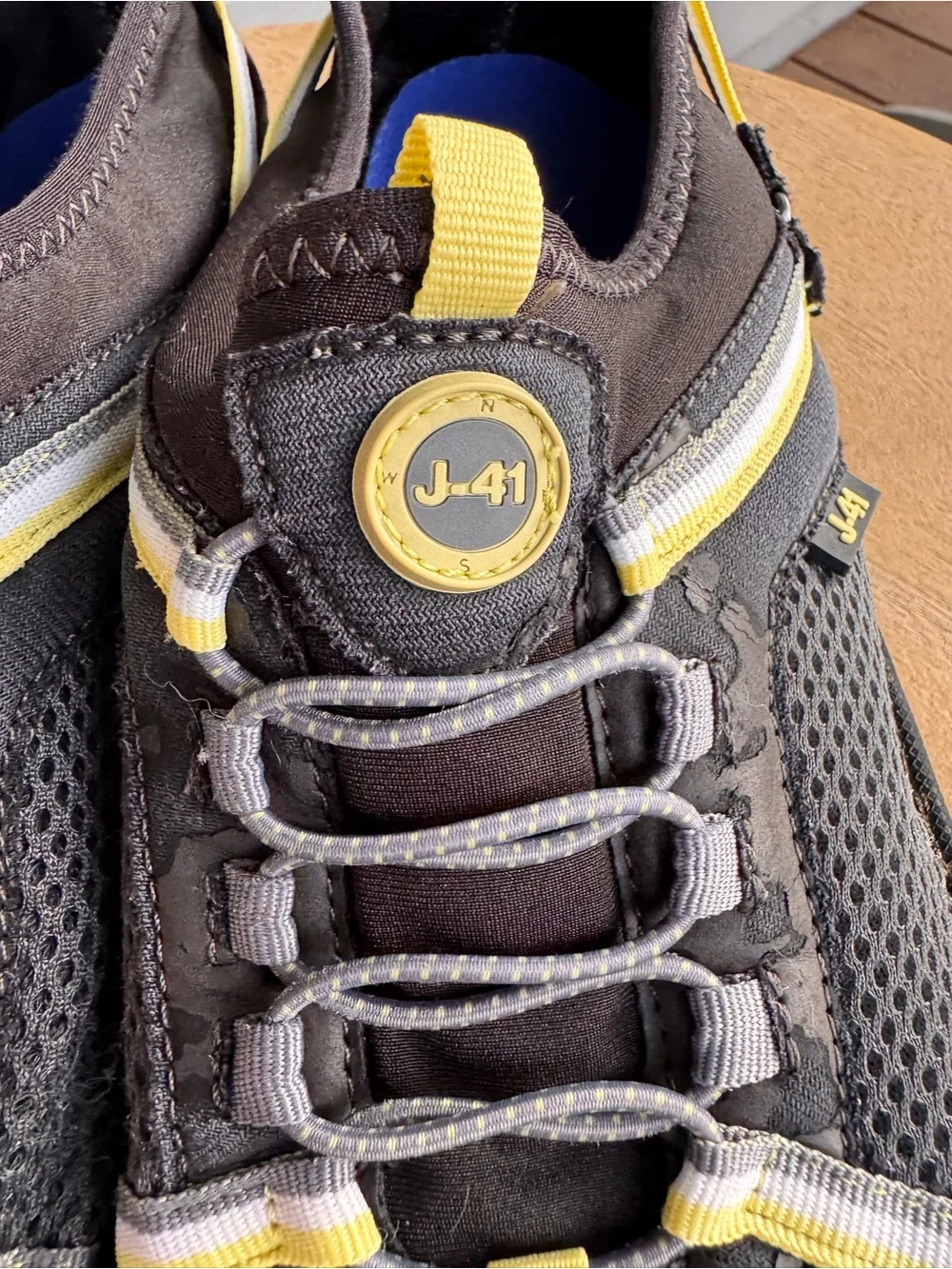 J-41 Water Ready‎ Shoes Womens 8.5 Black Gray Yellow Slip On Outdoor